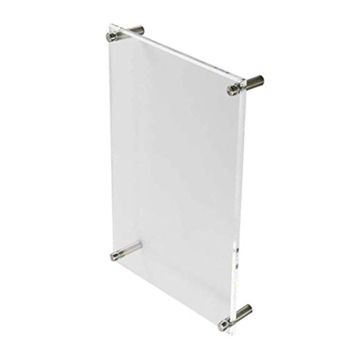 B&Nn Double Panel Floating Clear Acrylic Wall Mounted Sign Frame Certificate Frame Wall Photo Or Document Frame (4X6 Inch) #TOP1