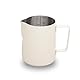 watchget Milchaufschäumkrug aus Edelstahl, 350 ml, Espresso-Dampfkrug für Cappuccino, Latte Art, Kaffeemaschinen-Zubehör, Milchkännchen, Kaffee-Aufschäumer, Tasse, Cremeweiß