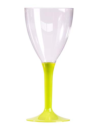 10 VERRES À VIN SUR PIED VERT ANIS