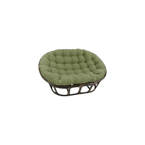 Maykoosh Rattan Double Papasan Chair with Twill Cushion - Bohemian Style Seating Sage Green