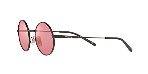 Arnette Man Sunglasses Matte Black Frame, Pink Lenses, 49Mm #TOP2