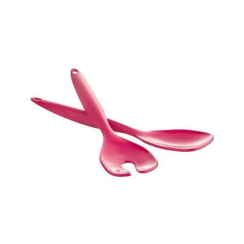 URBN-CHEF 2 Pcs Salad Food Servers Set Mixing Dinner Party Colourful Plastic Fork & Spoon