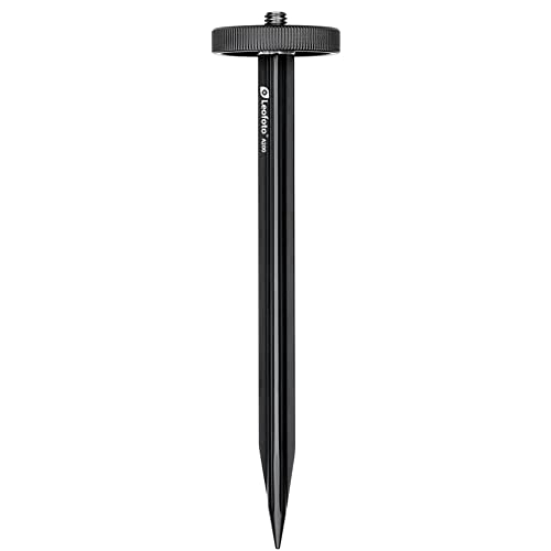 LEOFOTO A200 Ground Spike, 8 Inches Spike, 1/4" Screw Stud, Cross Structure, 1/4" or 3/8" Adapter Set Available (3/8" Adapter Set)