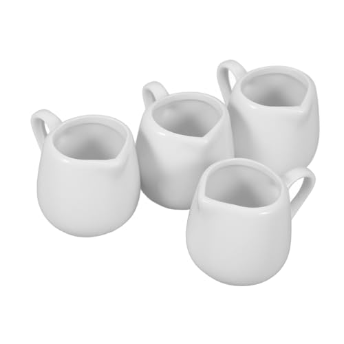 4 Piezas una taza de leche olla de crema blanca cuenco y jarras de leche cacerola sartén cerámica jarra de cerámica crema de leche de café soporte de leche de cerámica MOLUCKFU