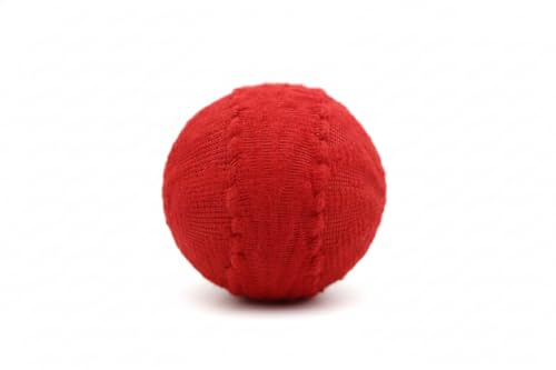 Image of Joshi Cloth Cricket Ball | Woolen Soft Ball for Gully /Street Cricket & Practice | Durable, Lightweight, All-Weather, High-Visibility Colors | Single Piece (Cherry RED)