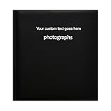 Arpan Personalised Custom Text 5x7 inch 120 Photos Large Slip-in Case Memo Bookbound Photo Album with Index Page/DVD Pocket (Black) - Image 1