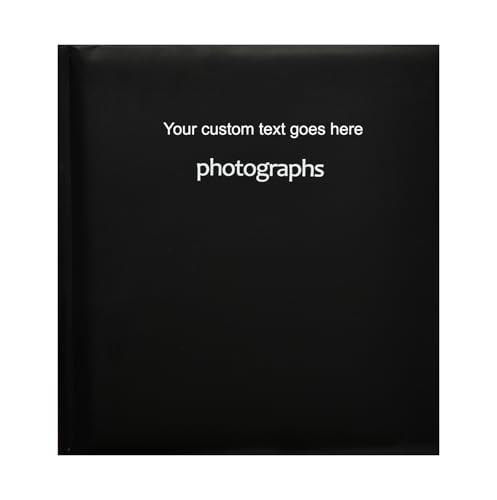 Arpan Personalised Custom Text 5x7 inch 120 Photos Large Slip-in Case Memo Bookbound Photo Album with Index Page/DVD Pocket (Black)