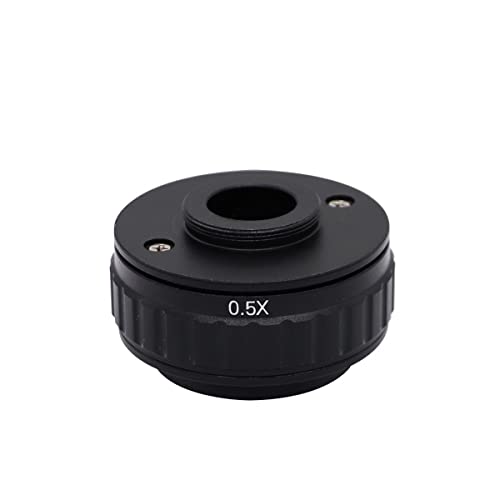 Microscope Microscope Camera Adapters CTV 0.35X/0.5X Focus Adjustable C Mount Lens Adapter Ring Trinocular Stereo Microscope Camera Adapter Accessory(0.5X)