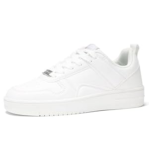 LUCKY STEP Damen-Sneaker mit Glitzernden Strasssteinen, Leder Low-Top Sneaker zum Schnüren, Lässige, Bequeme Walkingschuhe