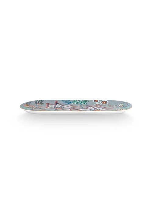 Pip Studio Flower Festival Cake Plate Light Bl. 33.3 x 15.5 cm, Lightblue - Image 2