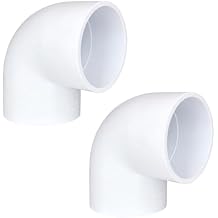 2 Pack 3" PVC 90 Degree Elbow Pipe Fittings Socket x Socket, 2 Way Right Angle Adapter Coupling Schedule 40, 3 inch PVC Pipe Corner Connector DIY, White SCH 40