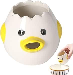 エッグセパレーター ひよこ 卵黄分離器 可愛い 卵白セパレーター 卵黄身分け器 生卵用 黄身取り器 セラミック 卵分離器 卵液分離器 キレイに分離できる 器具 調理器具 家庭用ベーキング用品 (黄色*1個)