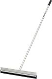 Unger Professional AquaDozer Max Kit, 24” Smooth Surface Straight Floor Squeegee and 48” Dual End Pole, Scrubber and Broom for Clean and Dry Concrete Floors and Asphalt