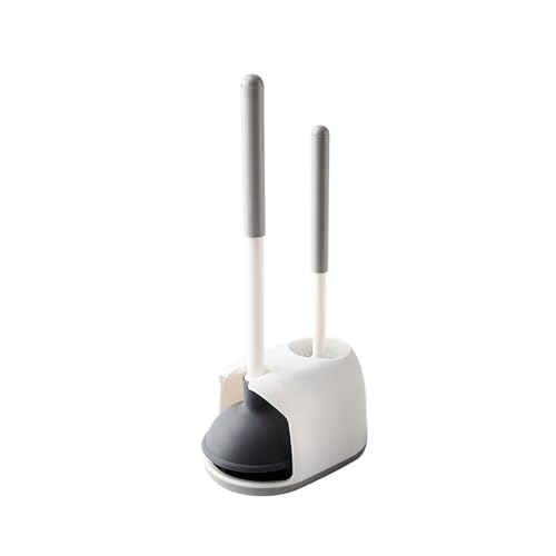 PLCPDM Juego de émbolo y soporte de silicona para inodoro, función de desatasco, limpiador ergonómico de inodoros, herramienta de limpieza de baño, émbolo de inodoro