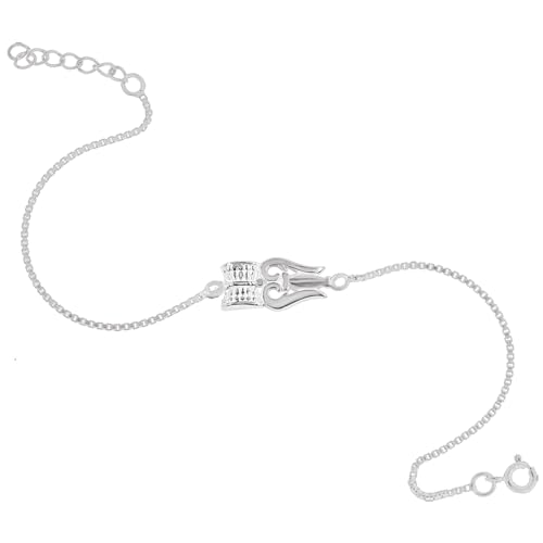 Image of Parnika 925 Om Ganesha Rudraksha Infinity Bro Shiv Bhai Adjustable Silver Rakhi Bracelet For Brother in 92.5 Sterling Silver for Boys and Men | Chandi ki Rakhi | Gift Box Roli Chawal