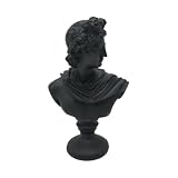 TUXCAXI Busto de Resina Coleccionable, Ideal para decoración del hogar. Escultura clásica de mitología Griega para exhibir en estanterías. Busto de, Apolo Negro