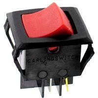 CARLING TECHNOLOGIES LRGSCK611-R-S-B-0/125N SWITCH, ROCKER, DPST, 20A, 250V, RED (10 pieces)