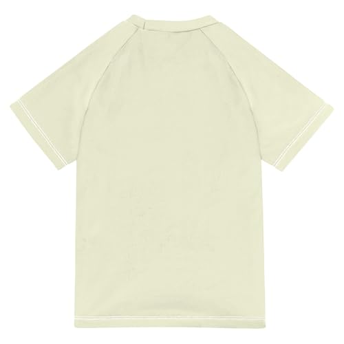 Cute Cartoon Lion Kids Bathing Suit Short Sleeves Youth Sports Tshirts Swimwear Beach Tops 3T2