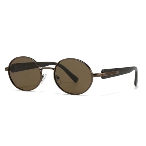 Lunettes de soleil rondes rétro punk anti éblouissement pour homme et femme