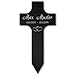 Produktbild Paule Black Personalisierter Grabstecker Kreuz Grabschmuck mit Text Gravur, Acrylglas Schwarz Hochglanz 400 x 800 mm, wetterfest für Außenbereich, Mama Papa Oma Opa Steckkreuz Name Datum individuell