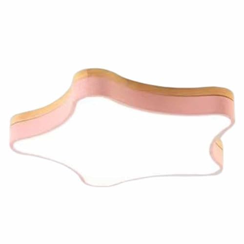 AWEITG Luces de techo LED, accesorio iluminación empotrable moderno negro 12 pulgadas, madera en forma estrella, lámpara 24W 3000 4000 6000K, for Cu(Pink,20.4in)