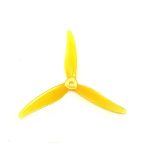 Hélice 51466 de 5.1 pouces tripale jaune pour une poussée fluide en course FPV