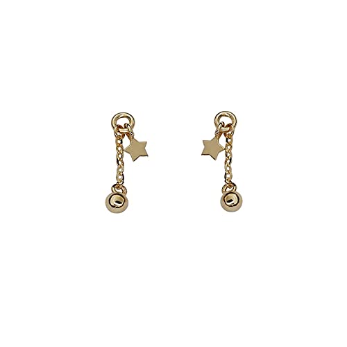 Boucles d'oreilles à la chaîne anti-irritation en argent et or 14k