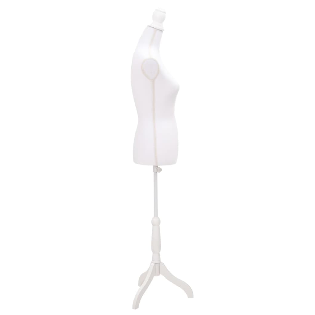 Weibliche Schaufensterpuppe höhenverstellbar 133-168 cm, Damenbüste Schneiderpuppe Torso Weiß aus 100% Polyester mit Stativ für Kleidungsausstellung