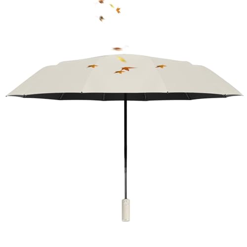 Paraguas genérico para la lluvia, protección solar inversa, paraguas grande resistente al viento con bandas reflectantes, para golf, campus, picnic, mochila, viaje al aire libre,, beige, Se référer au