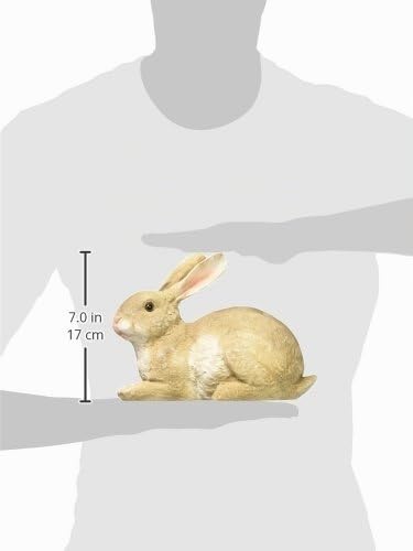 Statue lapin allongé Design Toscano Bashful multicolore pour décoration de jardin