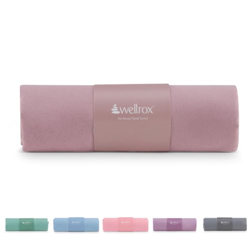 Wellrox Microfiber Hand Towel- Absorbent Sweat Towels, Workout Towels for Women- Yoga Mat Towel for Pilates, Hot Yoga, Gym Workouts (Rose)