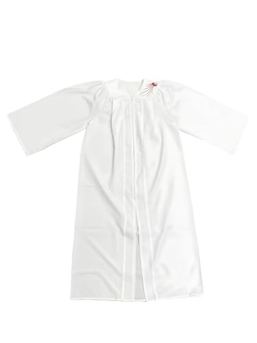 Confirmation Robe - White with Red Dove, Church Gown, Choir Robe