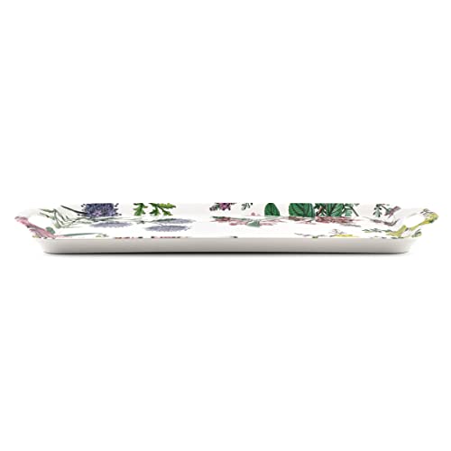 Pimpernel Stafford Blooms Large Handled Tray | Serving Tray For Lunch, Coffee, Or Breakfast | Made Of Melamine For Indoor And Outdoor Use | Measures 18.9" X 11.6" | Dishwasher Safe #TOP2