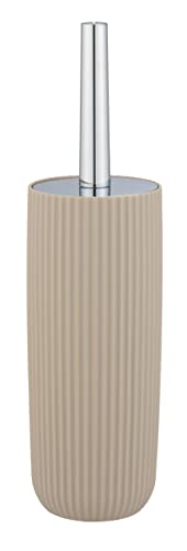 WENKO Agropoli toilet brush set, beige, closed toilet brush holder made of high-quality plastic with sculptural design and textured surface, BPA-free, hygienic toilet brush, 10 x 36.5 cm - Image 2