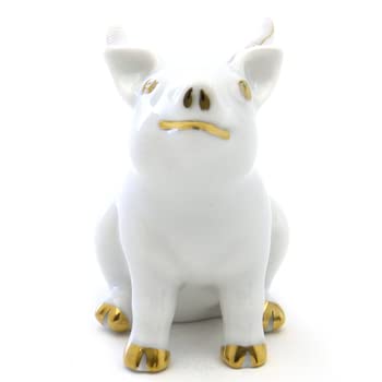 DA1300 ヘレンド　herend ブタ　豚　ピッグ　置物　陶器　フィギュリン Amazon.co.jp: ヘレンド(Herend) 豚が飛ぶとき(15299) 白磁金彩