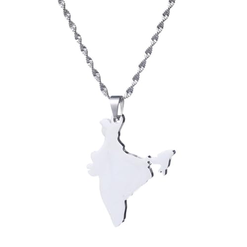 OAUWKEIY Collier pendentif Carte de l’Inde pendentif collier hommes femmes mode pendentif collier Bijoux