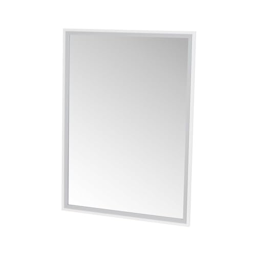 LOLAhome - Espejo de Pared Rectangular Decorativo con Marco de 2 Colores Blanco y Plata de 54x74 cm para recibidor, Entrada o baño