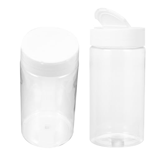 WEKADRIN 2pcs Portable Fish Feeding Bottles with Lid Aquarium Fish Food Feeders Storage Containers Leak-Resistant White Plastic Dispenser for Aquarium Accessories