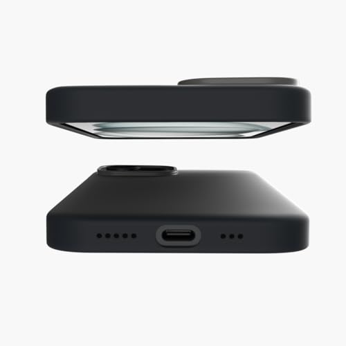 Image of CASEGEAR Silicone Snap Fit Back Cover Case Compatible with iPhone 15 Plus | 8 Feet Drop Protection | Compatible with MagSafe | 360 Protection | Shockproof & Scratch Resistant | Black