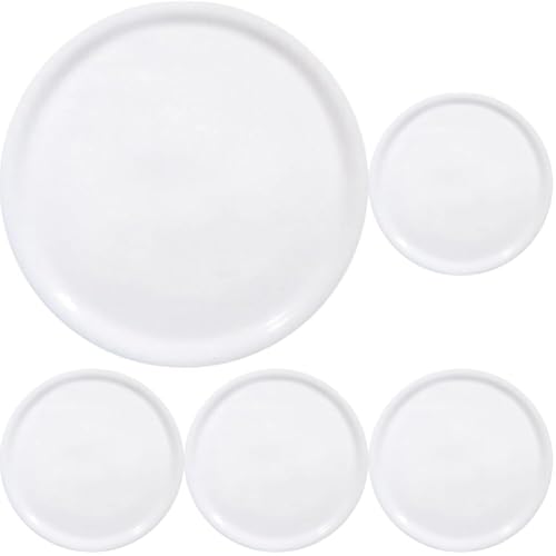 HENDI Plato de pizza redondo, plato para servir pizza, porcelana, motivo: unicolor, apto para el microondas y el lavavajillas, ⌀280 mm, blanco (Paquete de 5)