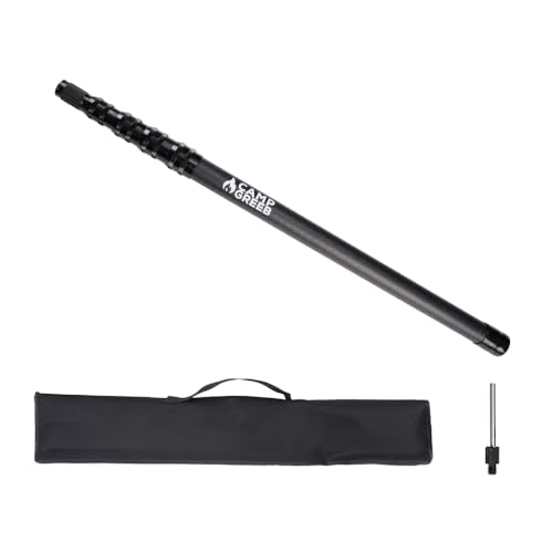 キャンプグリーブ タープポール カーボン 製 (高さ210cm 直径29cm) (無段階調節のため1cm単位で調整可) テントポール 伸縮ポール 【日本人キャンパー監修説明書付】