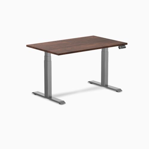 Image of Desky Dual Softwood Sit Stand Desk American Rustic Pine 48 inch Space Gray