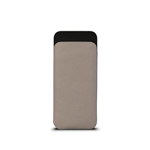 SENA Leather Phone Sleeve Cell Phone Pouch For iPhone 14 and iPhone 14 Pro, Full-Grain Leather Cellphone Sleeve with Lightweight, Slim Profile, Featuring a Soft Microfiber Lining, Taupe (SFD51504US)