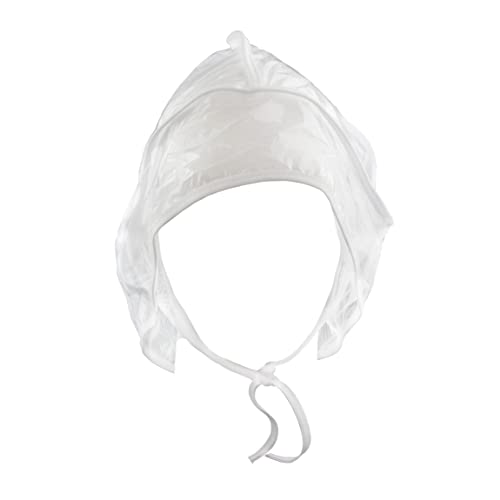 Waterproof Plastic Foldable Travel Rain Bonnet Hat With Ties One Size, 2 Pack White #TOP3