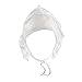 Waterproof Plastic Foldable Travel Rain Bonnet Hat with Ties One Size, 2 Pack White