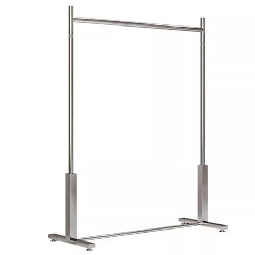 Percheros burro Perchero Resistente Para Colgar Ropa, Carga 136Kg, Barra Para Ropa De Gran Capacidad, Estante De Ropa De Acero Inoxidable Para Dormitorio, Lavadero, Tienda, Plateado(Size:80X40X160CM)