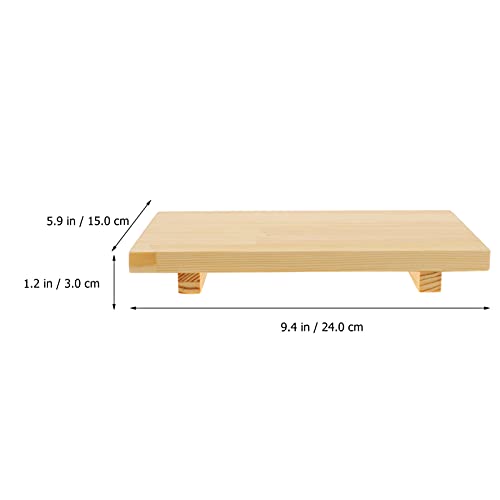 Luxshiny Japanese Sushi Serving Tray Wood Sushi Roll Plate Sushi Sashimi Board Meat Plate Dish Hinoki Geta Platter Cake Stand Cutting Tray For Snack Dessert Display 24X15Cm #TOP6