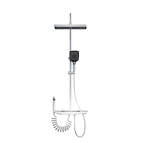 Robinetterie de douche blanche résolvant les variations de température avec écran LCD