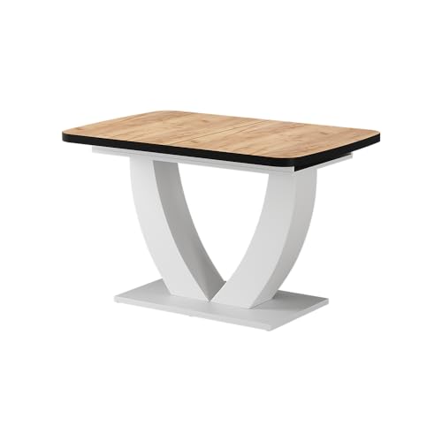 Vicco Table de Salle à Manger Fenaro, Chêne doré/Blanc, 120x80cm Extensible, avec Fonction d’Extension pour Un Ajustement Flexible de la Taille de la Table
