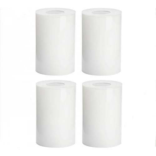 Image of Bright White Glass Lamp Shade Replacement - 1-5 /8 inch Fitter Opening - Light Cover for Pendant Lights, Chandeliers, Wall Sconces, Vanity & Ceiling Fixtures (4 Pack) - Matte Finish Diffused Lighting